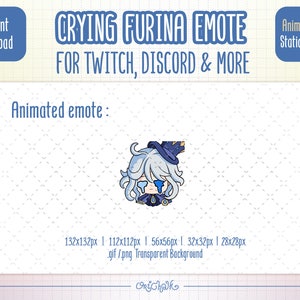Crying Furina Emote for Twitch, Discord - Animated Genshin Emote - Etsy