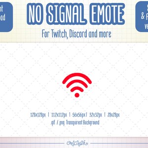以下が含まれることがあります： Twitch、Discord、その他で使える赤い「信号なし」の絵文字。絵文字は、赤い点が付いた赤いWi-Fiシンボルです。絵文字は、128x128px、112x112px、56x56px、32x32px、28x28pxなど、さまざまなサイズで利用できます。絵文字は、透明な背景を持つgifまたはpngとして利用できます。