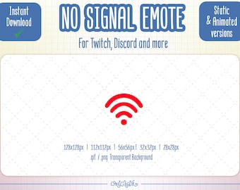 Lag emote | No signal animated emote for twitch | Slow connexion emote