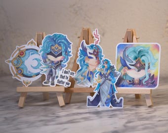 Dottore Genshin Impact sticker set (5 pcs), Nod-Krai arc inspired - High quality vinyl, waterproof and UV resistant