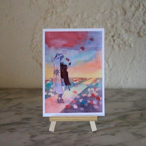 Scaramouche ambiance d'automne, print A6, reproduction d'aquarelle