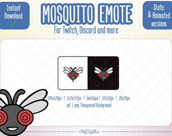 Animated Mosquito Bite Emote for Twitch, Discord - Summer emote, Mosquito season, Streaming platform, Humor for streamers
