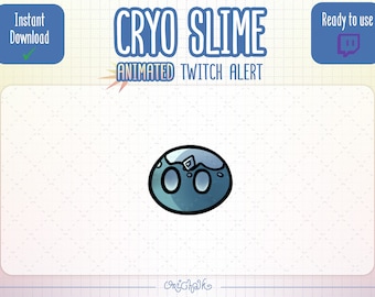 Animated Cryo Slime Genshin Impact Alert for Twitch - Cute Bouncing Slime - Cryo Element - Looping Alert - Funny, Amusing, Adorable Bounce