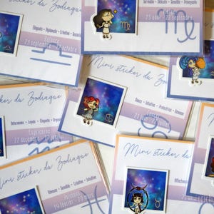 Mini autocollant Zodiaque – Idée cadeau astro pour amies et filles - Sticker féminin, signe astrologique mignon et adorable