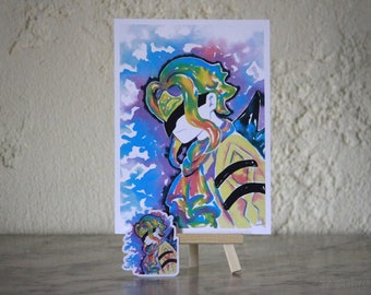 Dottore Print + Sticker Set "Hypnochromatic Dottore" | Genshin Impact | Watercolor