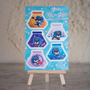 Stickerbogen „Dottore Zauberflaschen“ | Fatui Dottore Genshin Impact-Aufkleber | Wasserfeste Sticker im Kawaii Chibi Style