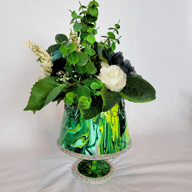 Lotus Marble Painted Vase Gift for Him Glass Flowers Vases Home Decors