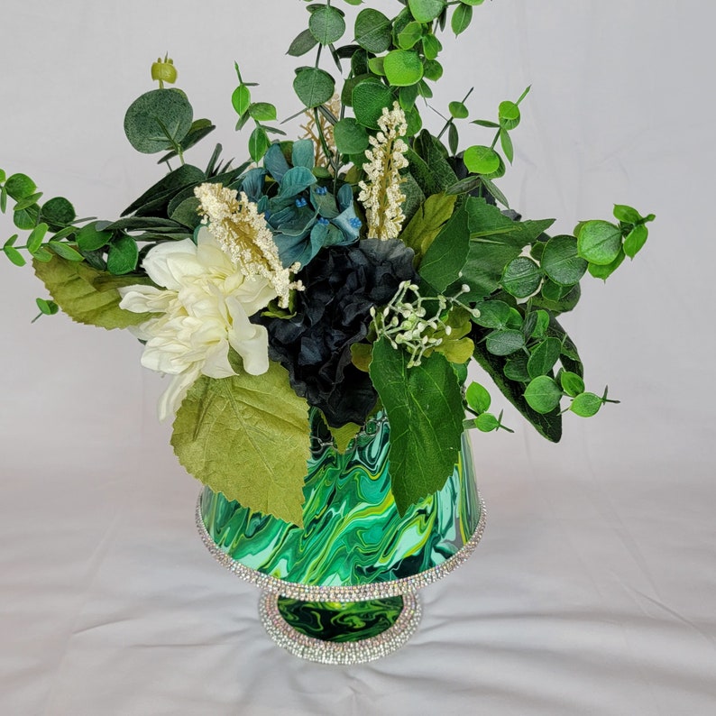 Lotus Marble Painted Vase Gift for Him Glass Flowers Vases Home Decors