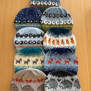 Animal Themed Assorted Hand Knitted Snug Fitting Beanie Hats - Adult