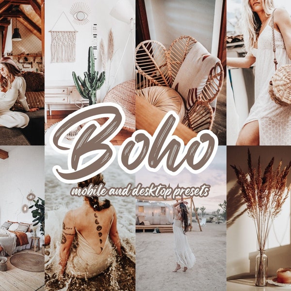 15 Boho Lightroom Presets | Mobile & Desktop | Minimal Filters | Bohemian Blogger Presets | Beige Instagram Aesthetic | DNG + XMP Presets