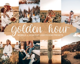 15 Golden Hour Lightroom Presets | Mobile & Desktop | Minimal Filters | Fashion Blogger Presets | Instagram Aesthetic | DNG + XMP Presets