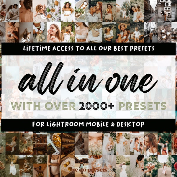 2000+ MEGA Lightroom Presets Bundle | Handy und Desktop | Adobe Lightroom | Instagram Blogger | Fotobearbeitungsfilter | Kostenlose Updates | XMP DNG