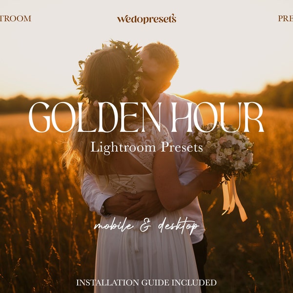 15 Golden Hour Lightroom Presets | Mobile & Desktop | Minimal Filters | Fashion Blogger Presets | Instagram Aesthetic | DNG + XMP Presets