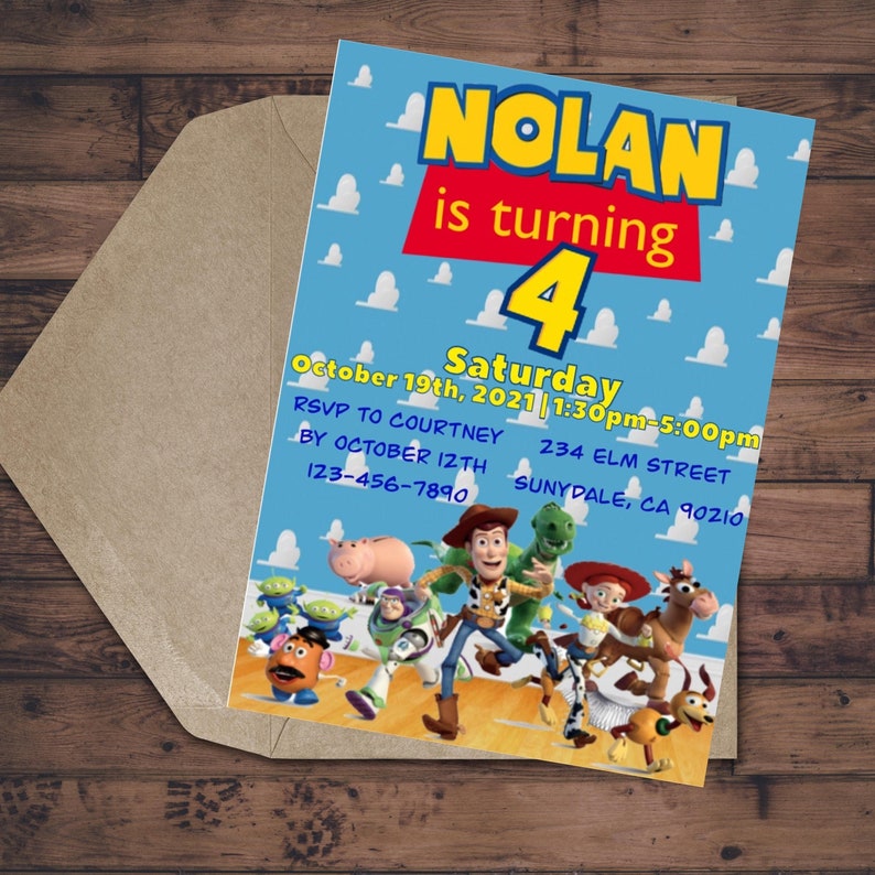 Toy Story Birthday Invitation Toy Story Party Printable Etsy