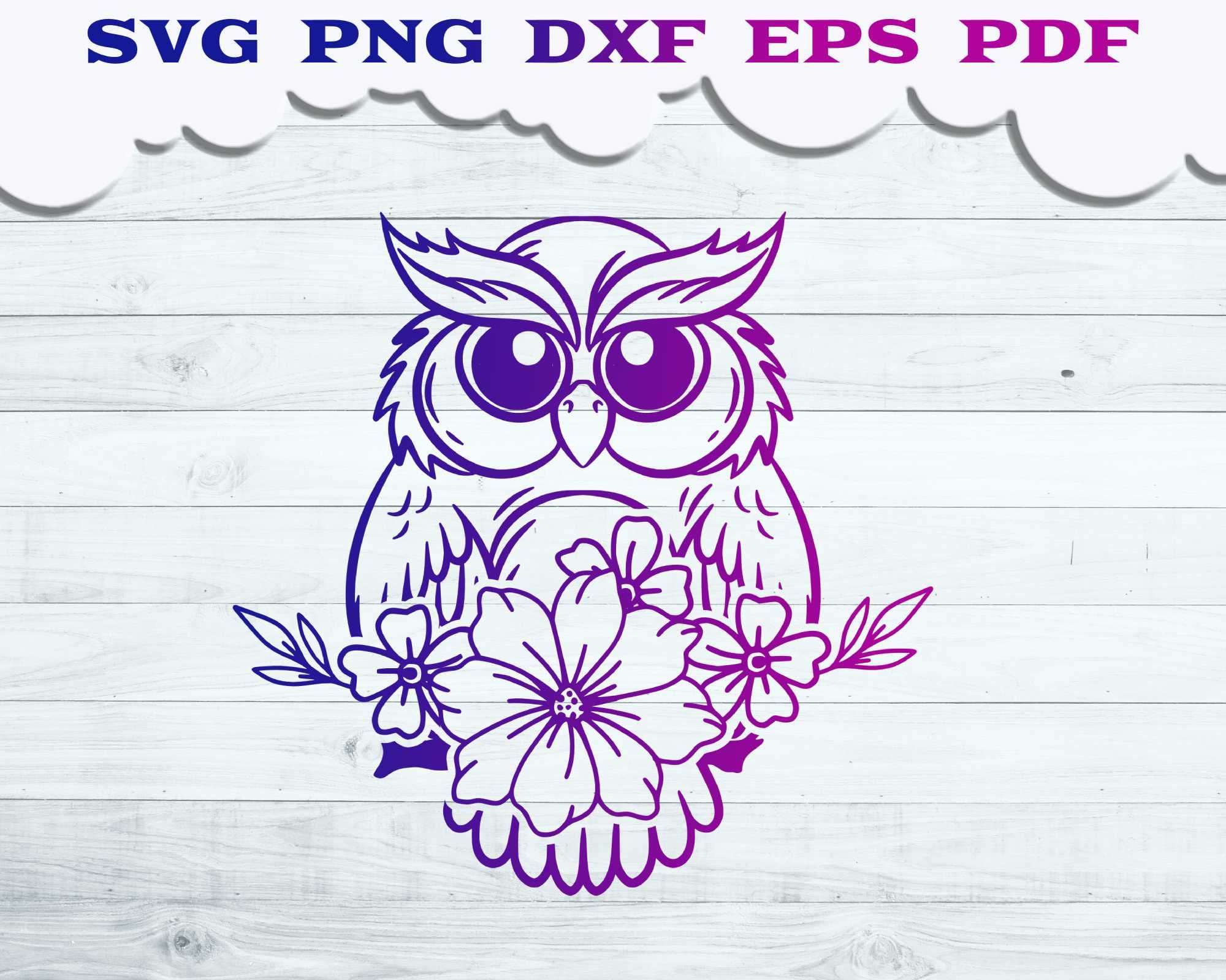 Flower owl svg, Floral Owl SVG, Owl svg,  Bird svg, Owl Silhouette, Owl svg file for Cricut, Floral 