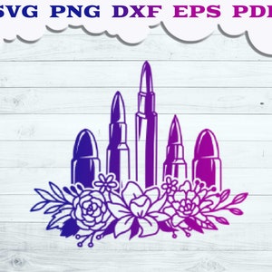 Bullet SVG, Floral Bullet Svg, Bullets with Flower svg, Ammo svg, Floral Ammo svg, Bullet Cut file, Bullet png, Military svg, Veteran svg