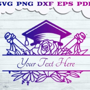 Split Graduation SVG, Split Floral Cap Svg, Last day of School Svg, Graduation Shirt svg, Floral Graduation Clip art, Graduation Wall Decor