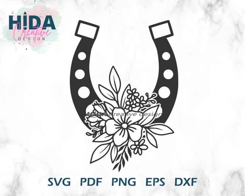 Blumen Hufeisen SVG Hufeisen Svg Blume mit Hufeisen Svg Etsy