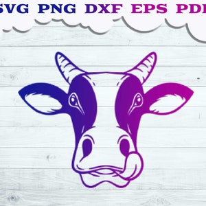 Cow Face SVG, Farm Animal svg, Cute Animal Face svg, Cow head svg, Heifer svg, Cow face Clip art, Farm life svg, Cow Svg for Cricut, Cow png