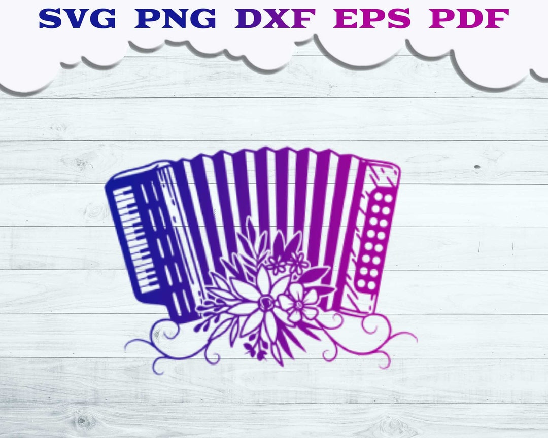 Accordion SVG Floral Accordion Svg Accordion With Flower Etsy Australia