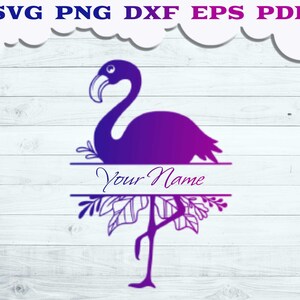 Split Monogram Flamingo SVG, Split Flamingo svg, Flamingo Cut File, Floral Flamingo svg, Flamingo Sublimation, Bird Svg, Summer svg, Animal