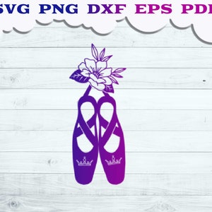 Floral Ballet SVG, Queen of Ballet svg, Ballet Shoes Svg, Ballet Shoes with Flower svg, Ballerina Shoes svg, Ballet Slippers svg, Ballet Svg