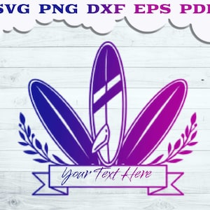 Surfboard Ribbon SVG, Surf Svg, Surfboard Svg, Surfer svg, Surfboard Cut file, Surf svg file for Cricut, Summer svg, Beach svg, Surfing Logo