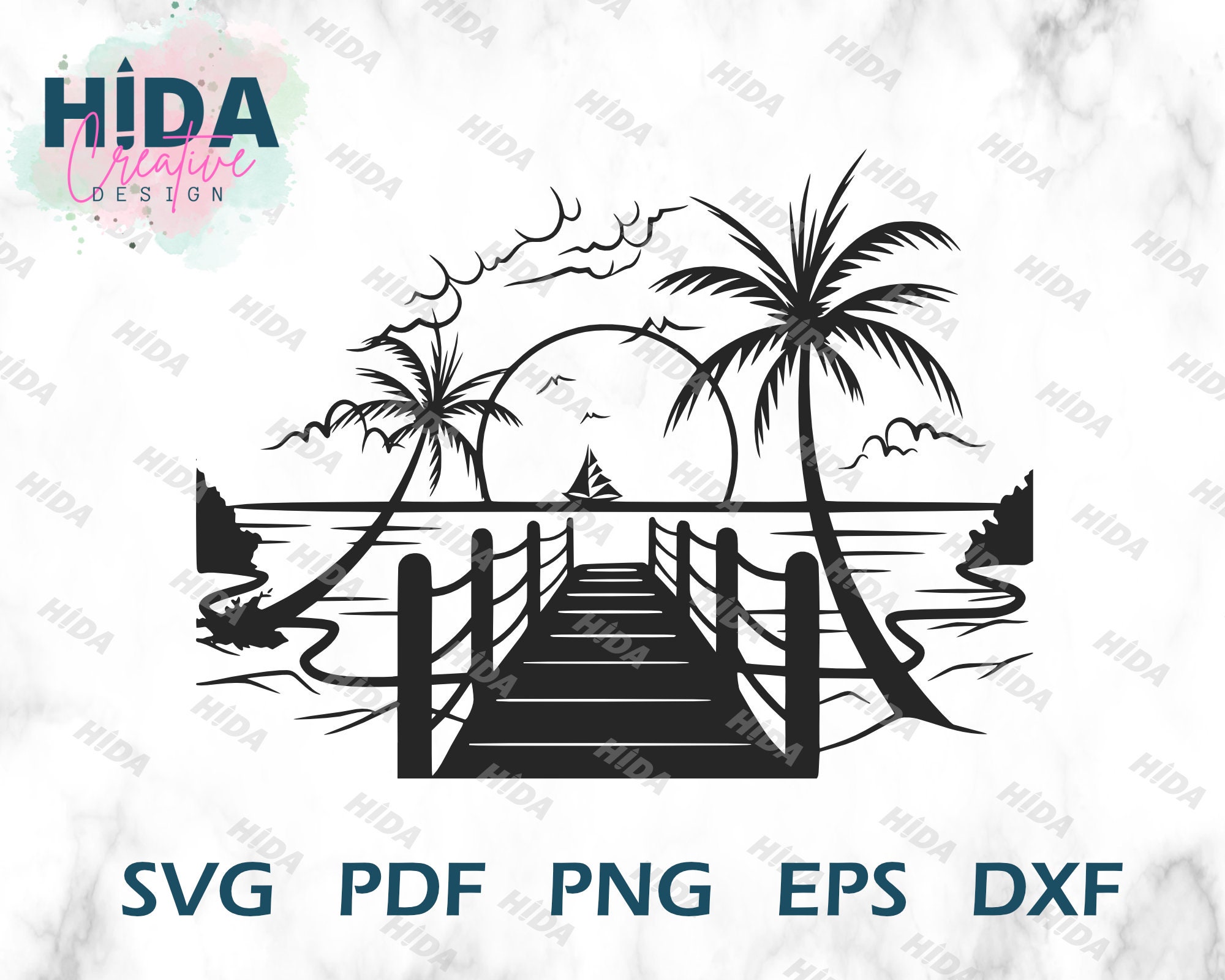 Beach Scene Svg Beach Cut File Beach Vector Beach Svg vrogue.co