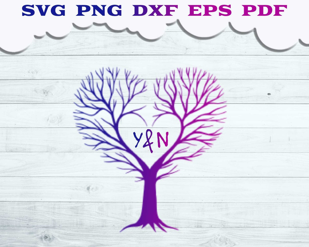 Love Tree Heart SVG, Dry Tree With Heart Svg, Love Tree Cut File ...