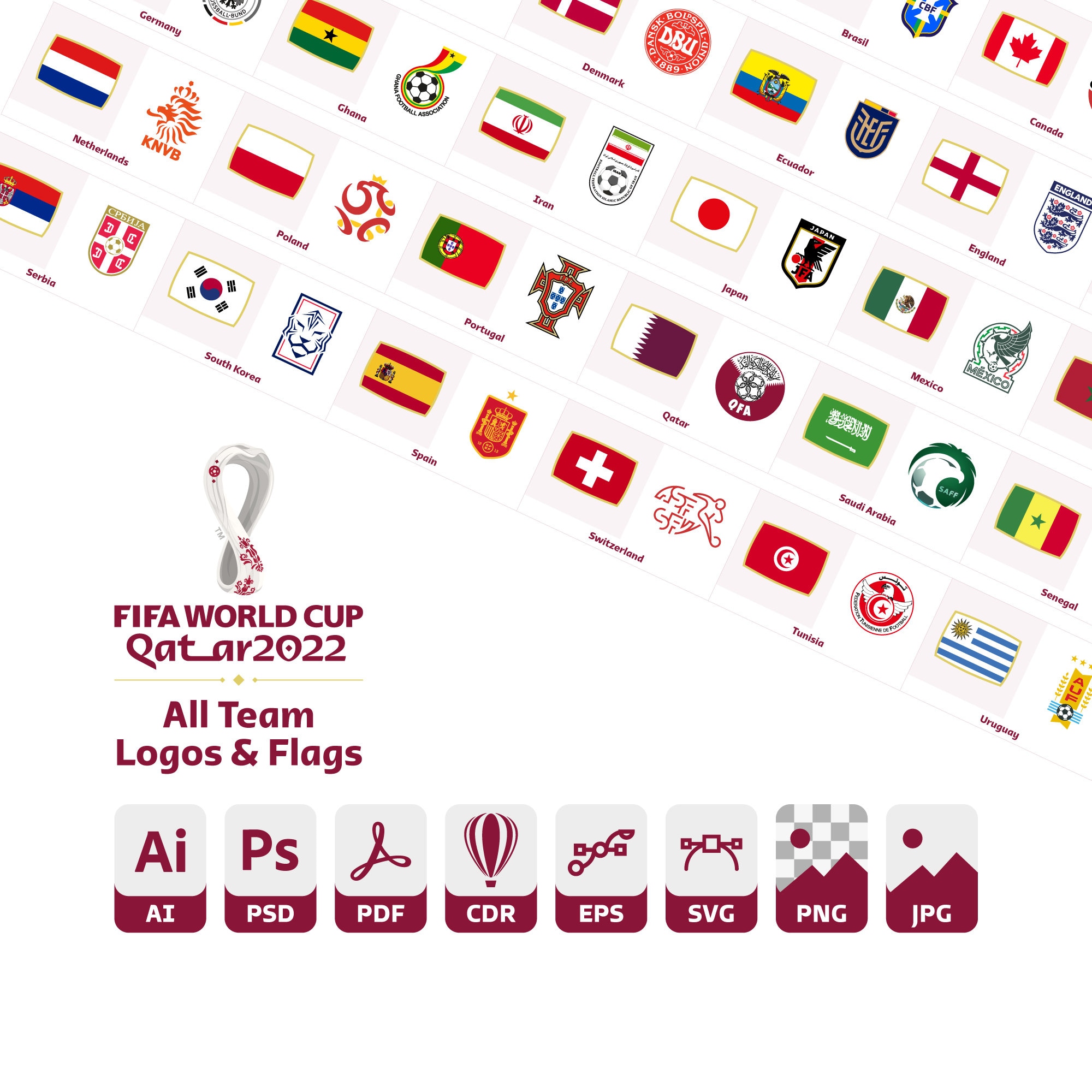 Fifa World Cup 2022 Teams Logo