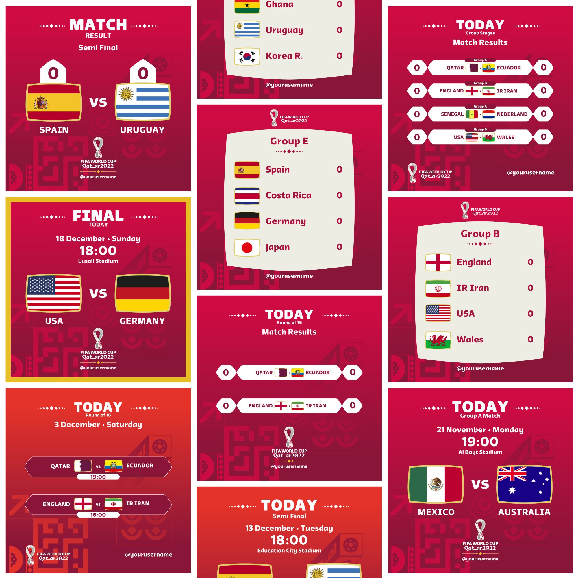 Qatar 2022 Canva Templates for Instagram Facebook Fifa World