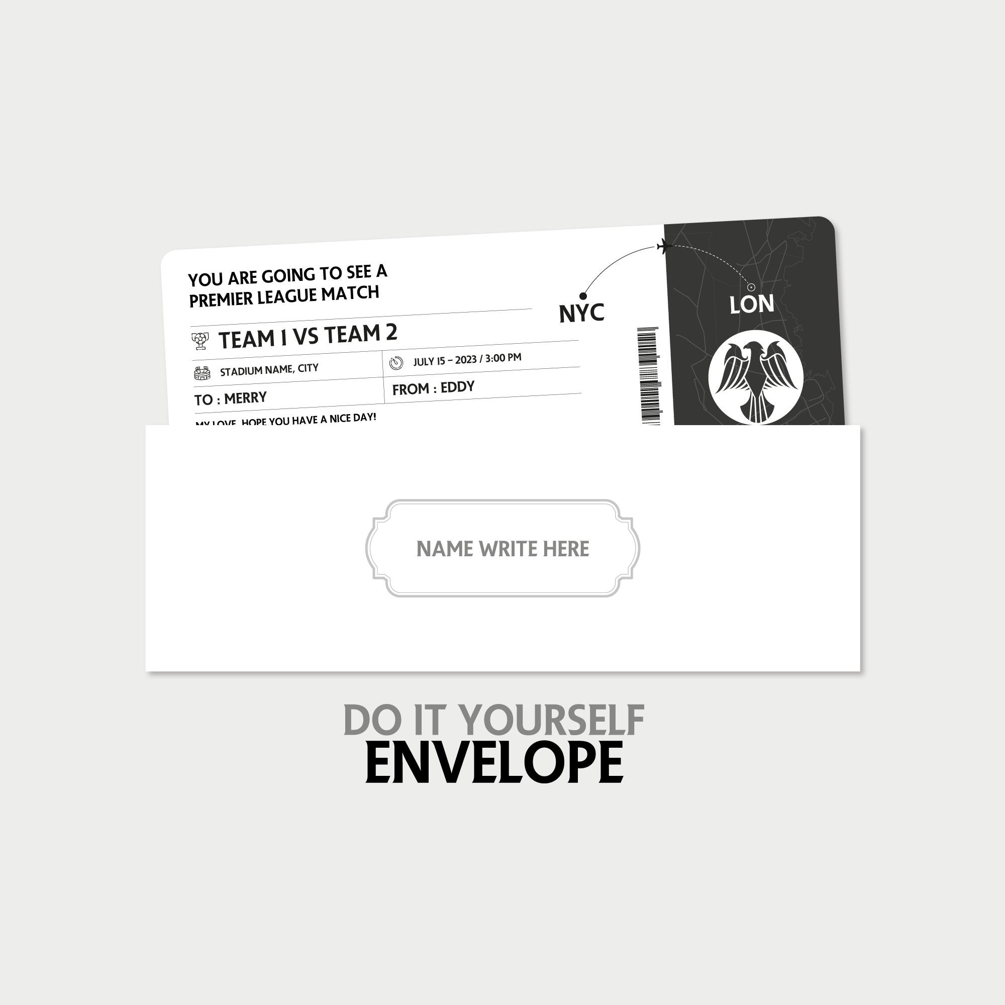 Uefa Champions League Personalized Football Match Voucher PDF Instant