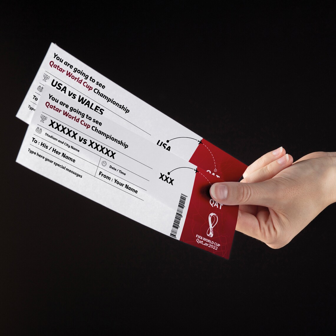 World Cup 2022 Qatar Ticket Template Editable Custom World Etsy Australia