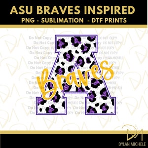 ASU Braves  Inspired - Leopard Print - PNG - Sublimation - DTF - Printables