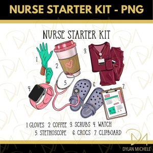 DTF - SUBLIMATION - Nurse Starter Kit - PNG