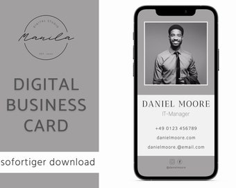 Digitale Visitenkarte Canva Vorlage auf deutsch | DIY moderne Business Card editierbar | sofortiger DOWNLOAD | professionelles Marketing