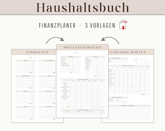 Monthly budget book financial planner | Budget planner sheet printable PDF | Savings tracker template budget plan personal money management