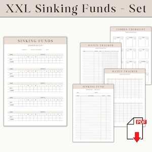 Sinking Funds Tracker German A4 A5 | Budget Planner Template | Savings Tracker PDF | Digital Financial Overview | Cash Stuffing Use Financial Plan