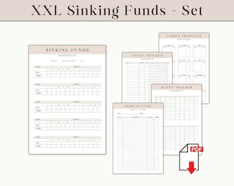 Sinking Funds Set Tracker Deutsch A4 A5 zum Ausdrucken digital Download | Finanz Planer Budget Planner Spartracker Vorlage Haushaltsbuch