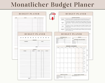 Budget Planner A4 digital download Kakeibo | Financial Planner Set Printable PDF | Savings Tracker Template Household Book Monthly Budget Sheet
