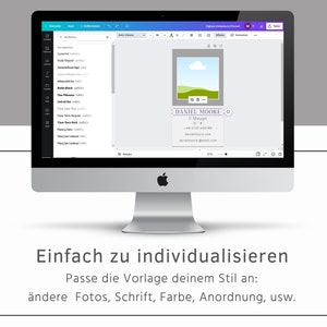 Digitale Visitenkarte Canva Vorlage auf deutsch DIY moderne Business Card editierbar sofortiger DOWNLOAD professionelles Marketing Bild 5