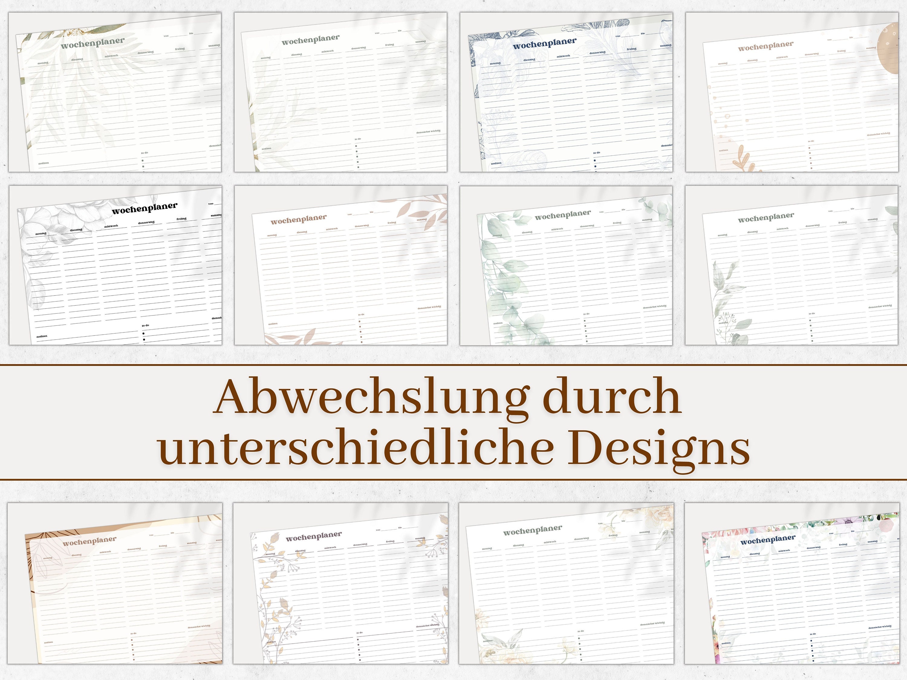 Wochenplaner zum Ausdrucken | Shop Bundle Weekly Planner auf deutsch