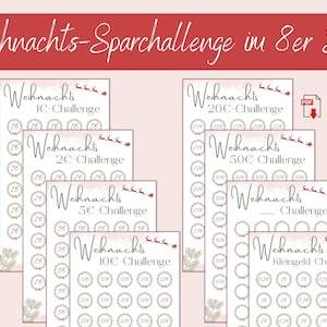 Sparchallenge A6 Christmas German | PDF digital DOWNLOAD | cash stuffing | Small Change Challenge | Budget Savings | Euro coin savings challenge