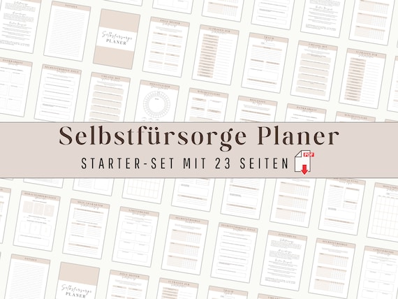 Selbstfürsorge Planer Set zum Ausdrucken Stimmungstagebuch Mood Tracker deutsch Mental Health Journal Vorlage Stimmungskalender Reflektion
