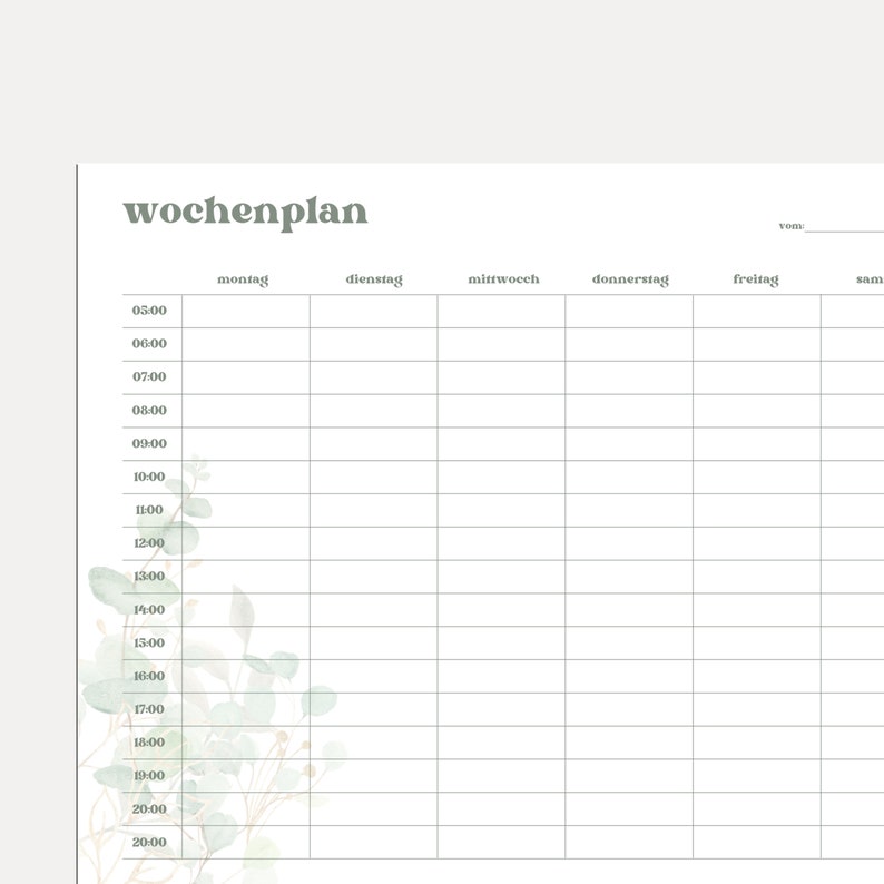 Wochenplaner zum Ausdrucken PDF DIN A3 und A4 | Prioritäten To-Do Liste