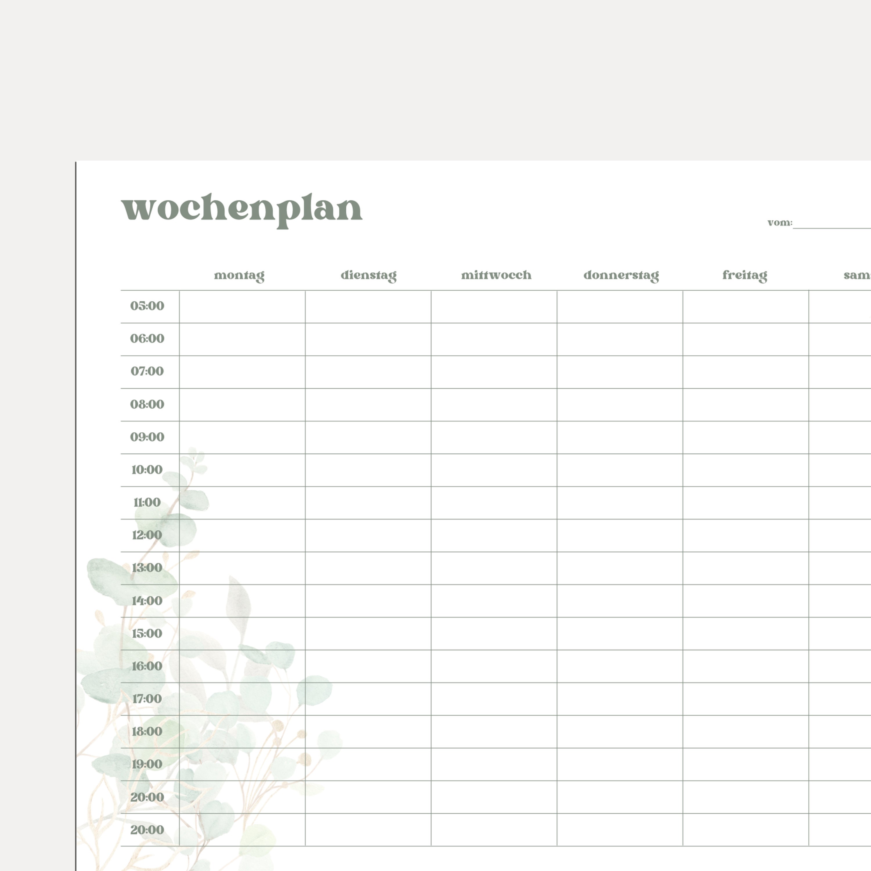 Wochenplaner zum Ausdrucken PDF DIN A3 und A4 | Prioritäten To-Do Liste