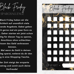 Black Friday savings challenge A6 monthly for budget book | DIGITAL DOWNLOAD | Sparbinder A6 Zipper Budgeting Method Set | German small change