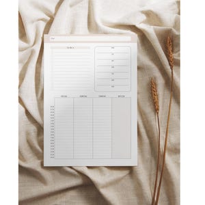 Plan semanal PDF para imprimir | Resumen semanal sin fecha como planificador para carpetas de anillas | Semana en 2 páginas como DESCARGA digital imagen 7