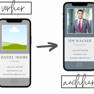 Digitale Visitenkarte Canva Vorlage auf deutsch DIY moderne Business Card editierbar sofortiger DOWNLOAD professionelles Marketing Bild 4