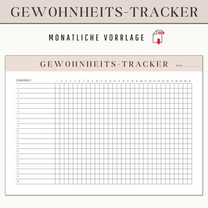 Habit Tracker Monthly | Habit trainer template undated to print | Habits Routines Tracker | Selfcare Journal DOWNLOAD